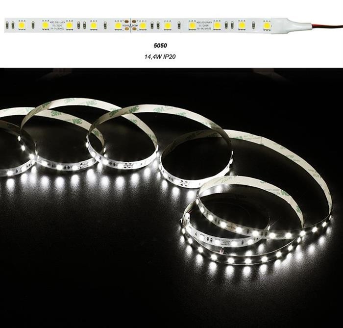 Banda LED 14.4W m 24V IP20 lumina rece Lumen Adeleq 05-34249 rece