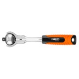 Clichet 3/8 NEO Tools cu 72 dinti, cap rotativ 360&deg; si maner ergonomic, 200 mm