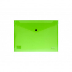 Mapa Plic Plastic A4 DACO, Inchidere cu Capsa, 200 MIC, Verde Neon, Mape din Plastic A4, Dosar Documente, Dosar cu Capsa, Mapa cu Capsa, Mapa Scolara,