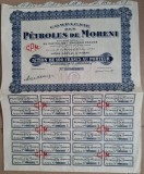 PETROLES DE MORENI ACTION de 100 FRANCS AU PORTEUR 1932 ACTIUNE PETROL MORENI, Romania 1900 - 1950