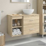 Cumpara ieftin Set dulap baie 2 buc. Stejar Sonoma 79,5 x 41 x 80 cm