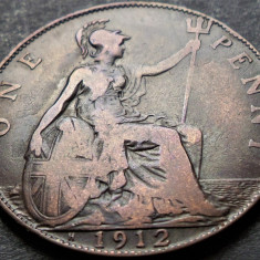 Moneda istorica 1 (ONE) Penny - ANGLIA, anul 1912 *cod 4697 - GEORGIVS V