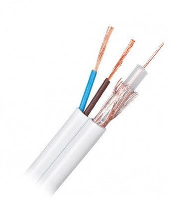 Cablu coaxial 75ohmi K-60 5.8mm cupru/cupru si alimentare 2x0.5mm cupru Cabletech KAB0547 foto