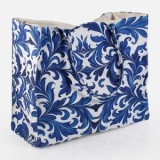 Geantă tote bag textilă cu model paisley, albastru, CMCLASS