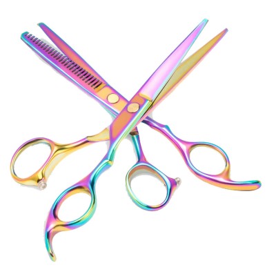 Set foarfece de tuns si filat pentru frizerie, salon, marime 6&amp;quot;, Cameleon foto