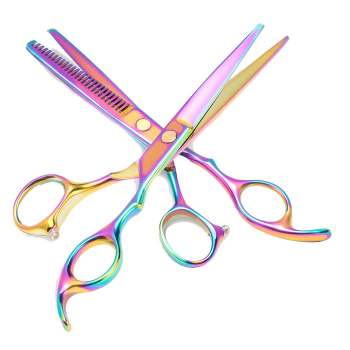 Set foarfece de tuns si filat pentru frizerie, salon, marime 6&quot;, Cameleon