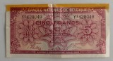 Bancnota Belgia - 5 Francs / 1 Belga 01-02-1943