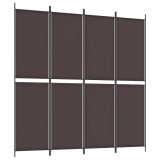 Cumpara ieftin Paravan de camera cu 4 panouri, maro, 200x200 cm, textil