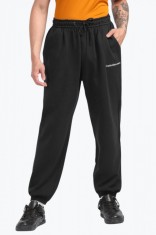 Pantaloni trening barbati din molton cu croiala Relaxed Fit negru (Marime: L)