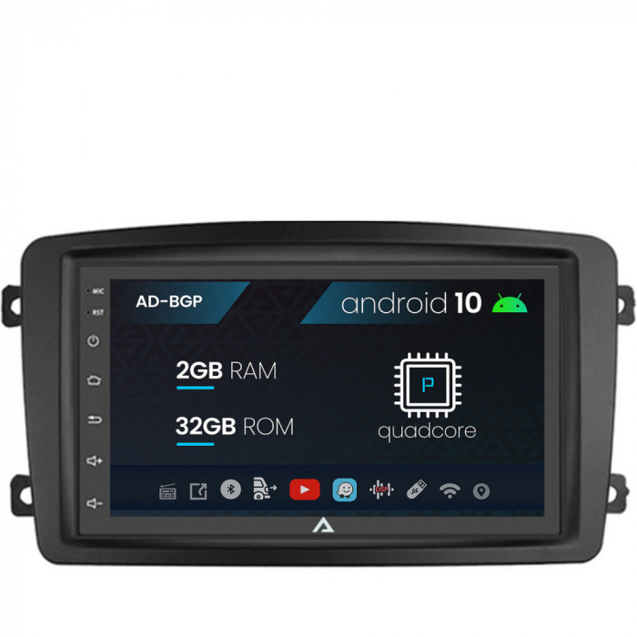 Navigatie Mercedes Benz C-Class W203 Vito Viano CLK, Android 10, P-Quadcore 2GB RAM + 32GB ROM, 7 Inch - AD-BGP1002+AD-BGRBE014