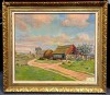 Pictura peisaj rural Mans Person -Belgia, Natura, Ulei, Realism