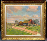 Pictura peisaj rural Belgia, Natura, Ulei, Realism