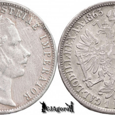 1863 A (Viena), 1 Florin - Franz Joseph I - Imperiul Austriac