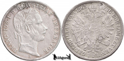 1863 A (Viena), 1 Florin - Franz Joseph I - Imperiul Austriac foto