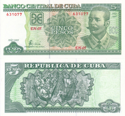 CUBA 5 pesos 2005 UNC!!! foto