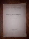 Cercetari literare - N. Cartojan 1934 (autograf) / R2P4F