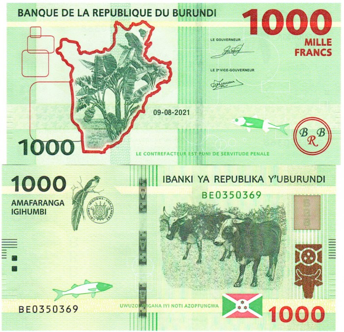 Burundi 1 000 Franci 2021 P-51 UNC