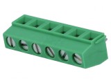 Regletă Conexiuni PCB 90&deg; 5.08mm 6 Piste 10A