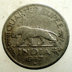 1.661 INDIA COLONIE BRITANICA GEORGE VI QUARTER 1/4 RUPEE RUPIE 1947