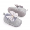 Pantofiori argintii cu strasuri si fundita din satin (Marime Disponibila: 9-12, Superbaby