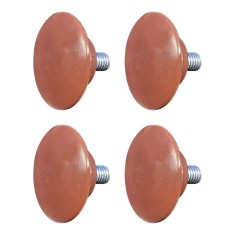 Picior pentru mobila &Oslash; 36 mm, filet M6 x 12 mm, maro, 4 buc / set