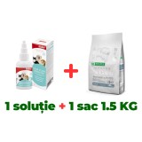 Solutie indepartare pete lacrimi pentru caini Bioline + Hrana uscata pentru caini cu peste Superior Care White Dogs 1.5 KG