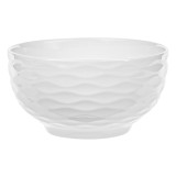 Bol Porțelan, Model Linii Ondulate Reliefate, Culoare Alb, Diametru 12cm, &Icirc;nălțime 6.5cm, Capacitate 650ml, Oem