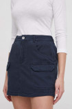 Pepe Jeans fusta culoarea albastru marin, mini, drept