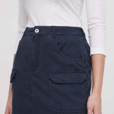 Pepe Jeans fusta culoarea albastru marin, mini, drept