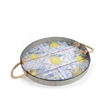 Tava decor Lamai lemn metal multicolor &Oslash; 40 x 4 H