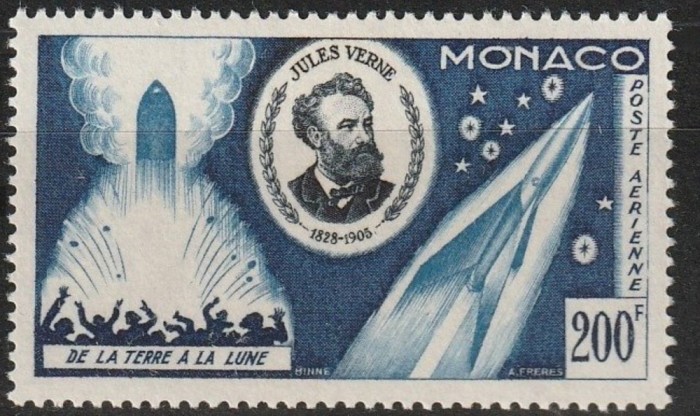 Monaco 1955, Poșta Aeriană, Jules Verne, Mi 522, MNH