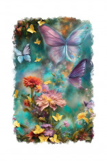 Sticker decorativ, Fluturi, Albastru, 85 cm, 6606ST foto