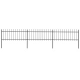 Cumpara ieftin Gard de gradina cu varf tip sulita din otel, 504x80 cm, negru