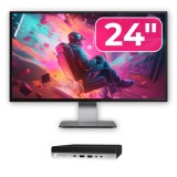 Pachet Calculator Second Hand HP ProDesk 600 G3 Mini PC, Intel Core i5-9500 3.00-4.40GHz, 8GB DDR4, 256GB M.2 SSD + Monitor 24&amp;quot; NewTechnology Med
