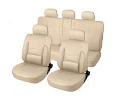 Set huse scaune auto SEAT IBIZA din piele ECO, fata si spate, ortopedice, culoare bej foto