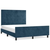 Cumpara ieftin Cadru de pat fara saltea, albastru inchis, 140x200 cm, catifea
