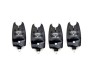 Set 4 Avertizori Pescuit Senzori Sonor Luminos Negru + Baterii 9V Mufa Jack Lanseta