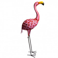 Decoratiune gradina, metalica, flamingo, 20x30x95 cm foto