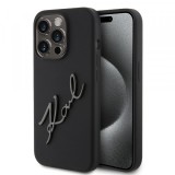 Husa pentru Apple iPhone 15 Pro, Karl Lagerfeld, Silicone Karl Script, Neagra