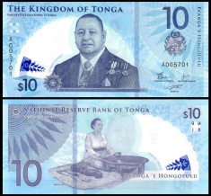!!! NOU : TONGA - 10 PA&#039;ANGA (2023) - P 52 - UNC / POLIMER