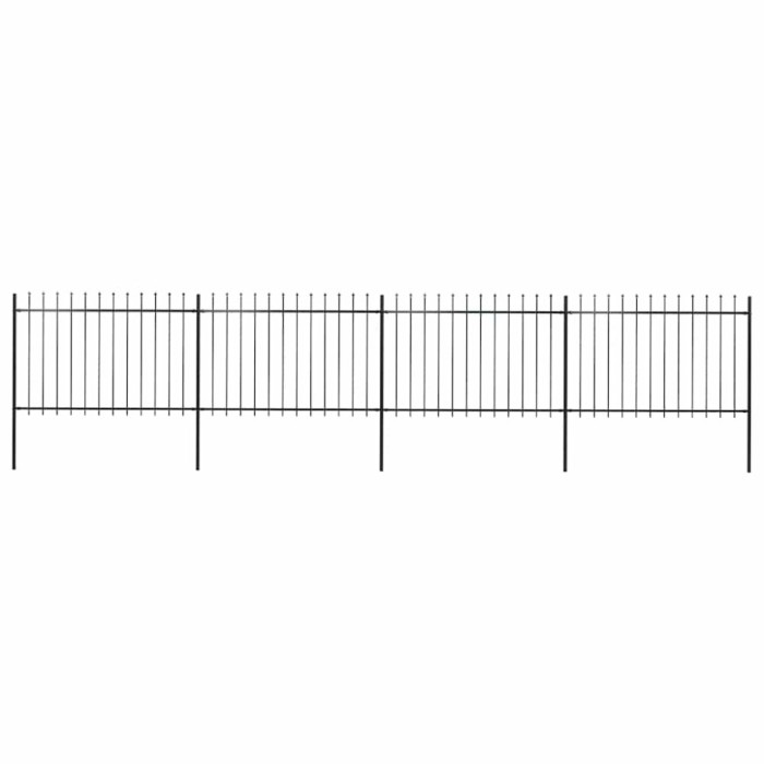 vidaXL Gard de grădină cu v&acirc;rf tip suliță din oțel 714,5x120 cm, negru