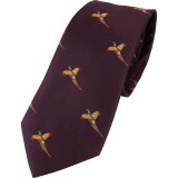 Cravata de vanatoare Jack Pyke cu fazan &ndash; Shooting Tie Pheasant culoare rosu-vin