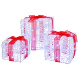 vidaXL Cutie cadou cu 60 LED 3 pcs Alb rece 20 x 20 x 20 cm Acril 42019092