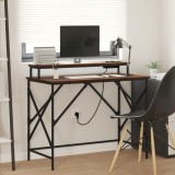 vidaXL Birou Stejar brun 100 x 50 x 86.5 cm Lemn compozit