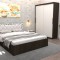 Set Dormitor Maia Wenghe + Alb Pat 160 cm x 200 cm + Noptiere + Dulap cu usi glisante 150 cm x 200 cm