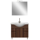 Set mobilier baie Leziter Bianca Prime 85, MDF, 85 cm, Oglinda, Lavoar Ceramic, Produs Ungaria