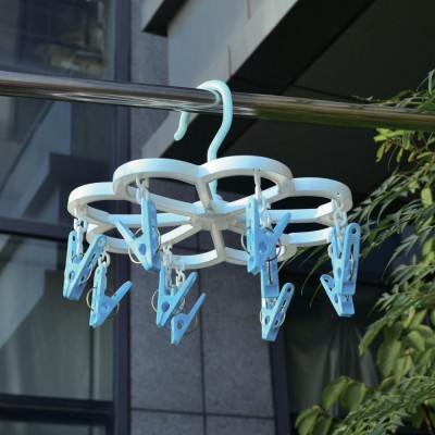 Suport Uscat Rufe, Model 12 C&amp;acirc;rlige, Dimensiuni 25x25 cm, Plastic, Alb/Bleu foto