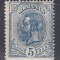 ROMANIA 1898 LP 51d REGELE CAROL I SPIC DE GRAU FILIGRAN PR VALOAREA 5 BANI ALBASTRU FILIGRAN RANVERSAT FILIGRAN RASTURNAT GUMA ORIGINALA SARNIERA