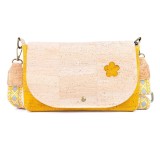 Cumpara ieftin Geanta dama de umar din pluta Natur cu detalii galbene