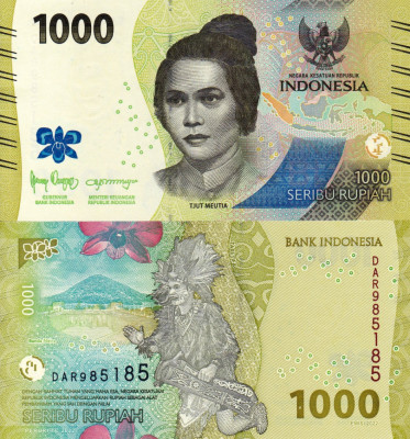 INDONEZIA 1.000 rupiah 2022 UNC!!! foto